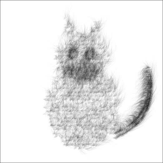 A cat drawn with the Fur preset