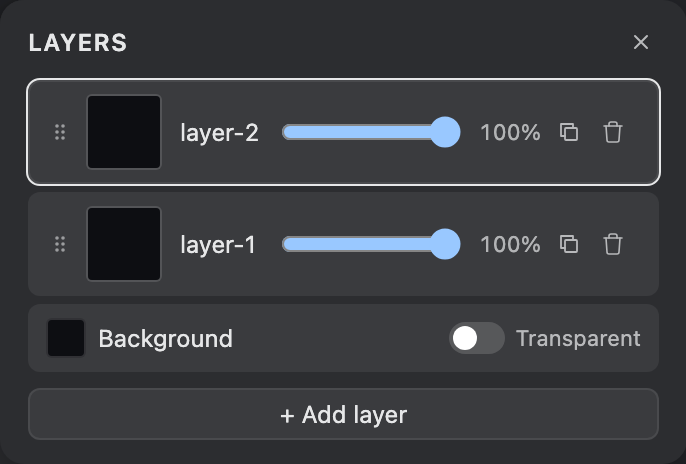 The Layers panel